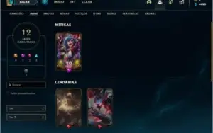 Conta ouro 4 com 12 skins e 40 champs