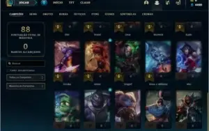 Conta ouro 4 com 12 skins e 40 champs