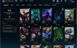 Conta ouro 4 com 12 skins e 40 champs