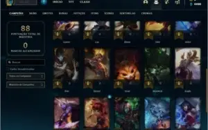 Conta ouro 4 com 12 skins e 40 champs