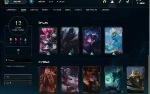 Conta ouro 4 com 12 skins e 40 champs