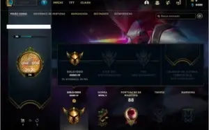 Conta ouro 4 com 12 skins e 40 champs