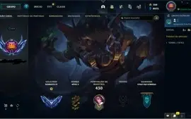 CONTA DE LOL D4, 60% WINRATE, 130 CHAMPS, 88 SKINS, 700RP