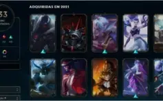 Conta lol plat IV, todos os champs e 233 skins