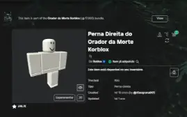Conta De Roblox Com Valk Violeta, Headless, Korblox E Mais!