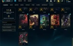 Conta Bronze 1 com 41 Champs e 6 Skins + 1 Fragmento