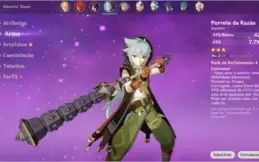 GENSHIN IMPACT - DILUC - AR10 - Razor/Sucrose..Arma LVL4