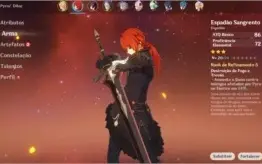 GENSHIN IMPACT - DILUC - AR10 - Razor/Sucrose..Arma LVL4