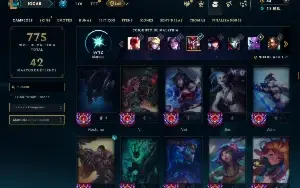 Bronze 4 com TODOS os champs e 114 Skins ( Nivel 440 )