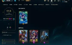 Bronze 4 com TODOS os champs e 114 Skins ( Nivel 440 )