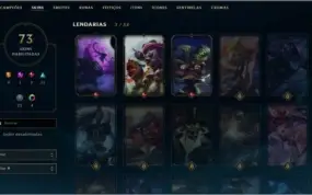Vendo conta de LOL. Platina 3, todos os champs, 73 skins