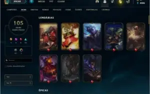 Conta bronze 2 com TODOS os champs e 105 skins