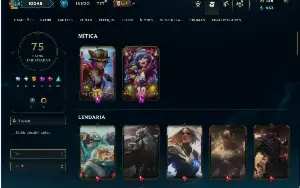 Platina 4 com 110 Champs e 75 Skins ( ADC / MID )