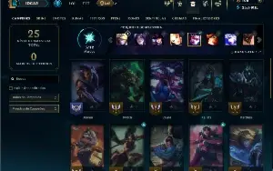 Platina 4 com 26 Champs e 5 Skins