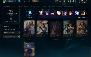 Platina 4 com 26 Champs e 5 Skins
