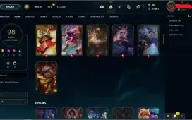 CONTA DE 2015 - EX PLAT - 98 SKINS - TODOS CHAMPS - LVL 319