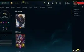 CONTA DE 2015 - EX PLAT - 98 SKINS - TODOS CHAMPS - LVL 319