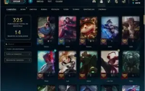 Conta bronze 1 com 35 skins e 86 champs