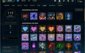 Conta bronze 1 com 35 skins e 86 champs