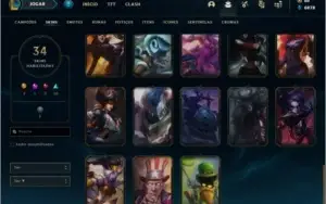 Conta bronze 1 com 35 skins e 86 champs