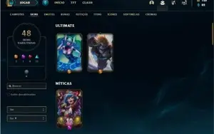 Conta Unranked com 48 Champs e 48 Skins ( 2 Ultimates )