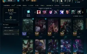 Unranked com 35 Champs e 13 Skins + 2 Fragmentos