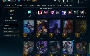Unranked com 35 Champs e 13 Skins + 2 Fragmentos