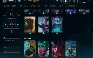 Unranked com 35 Champs e 13 Skins + 2 Fragmentos