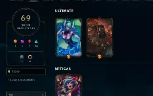 CONTA LOL- LVL 262 - 120 Champions - 69 Skins - FULL ACESSO