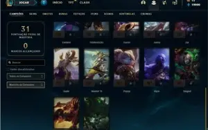 Conta platina 4 com 5 Skins e 27 Champs