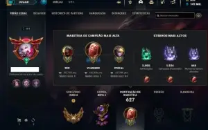 Ouro 2 com TODOS os champs e 215 Skins ( Nivel 581 )