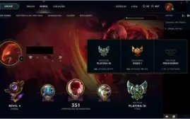 Conta League Of Legends Platina 3 92 Campeões 41 Skins