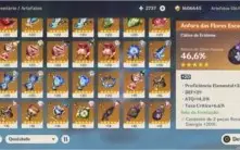 Vendo conta genshin AR55 10 personagens T5 3 Armas T5