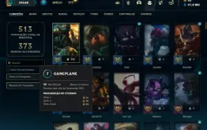 Unranked com TODOS os champs e  336 Skins + 10 Vitoriosas
