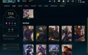 Unranked com TODOS os champs e  336 Skins + 10 Vitoriosas