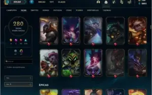 CONTA LOL, OURO IV COM 280 SKINS+GRÁTIS VALORANT COM 1ºPASSE