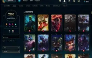 CONTA LOL, OURO IV COM 280 SKINS+GRÁTIS VALORANT COM 1ºPASSE