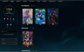 Conta League of Legends LvL 249 c/ 105 skin