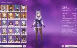 AR 56 9 chars 5 estrelas KEQING C1 END GAME com FIRST BUy