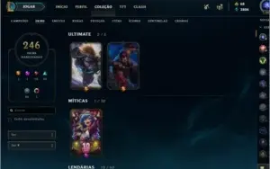 Conta League of Legends - 246 Skins, Gold Season 6, 7, 8, 9