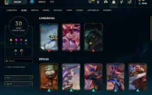 Ouro 4 com 70 Champs e 30 Skins ( MAIN ADC )