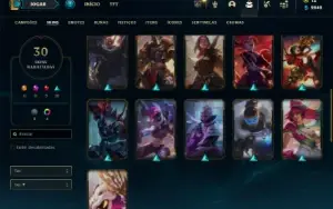 Ouro 4 com 70 Champs e 30 Skins ( MAIN ADC )