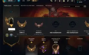 Ouro 2 com TODOS os Champs e 264 Skins ( TOP / SUP / JG )