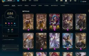 Conta LoL lvl 439 - 686 Skins - (Lista de skins no anuncio)