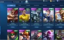 Conta Mobile Legends - Elo Lenda 3 - 45 Heróis e 54 Skins