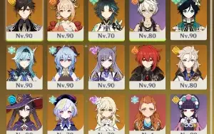 Ar 57- Ganyu, Venti, Zhongli, Eula, Xiao, Albedo Mais 6*