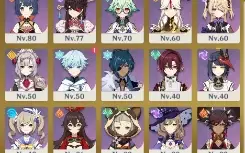Ar 57- Ganyu, Venti, Zhongli, Eula, Xiao, Albedo Mais 6*