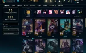 Unranked com 40 Champs e 29 Skins + 2 Prestigios