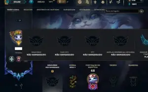 Unranked com 40 Champs e 29 Skins + 2 Prestigios