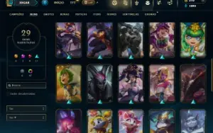 Unranked com 40 Champs e 29 Skins + 2 Prestigios